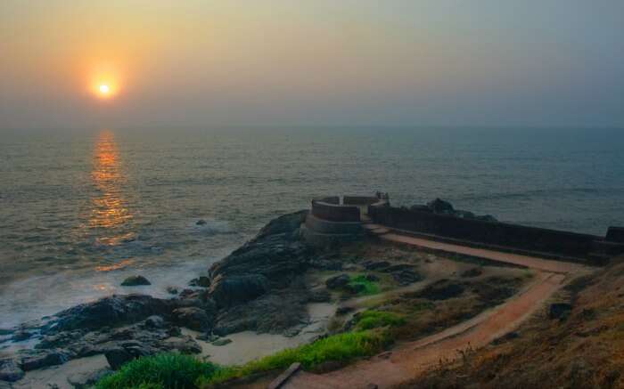 Sunset from Bekal Fort which is one of the largest forts in India