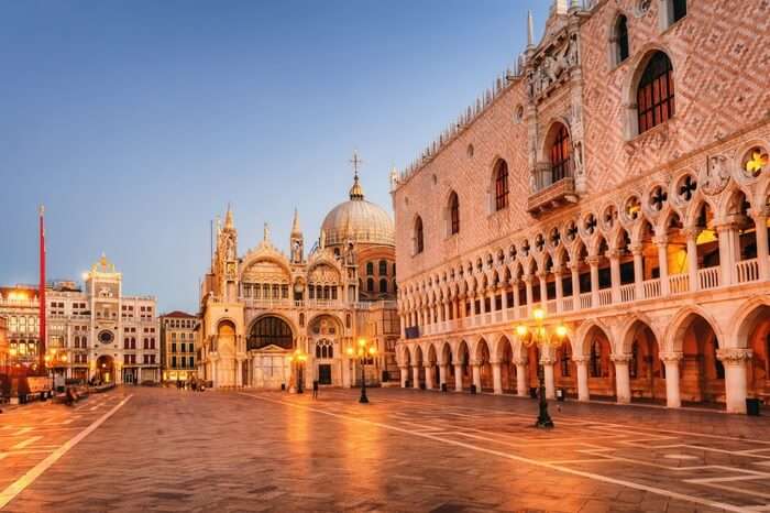 A view of Doges Palace by the Grand Canal in Venice