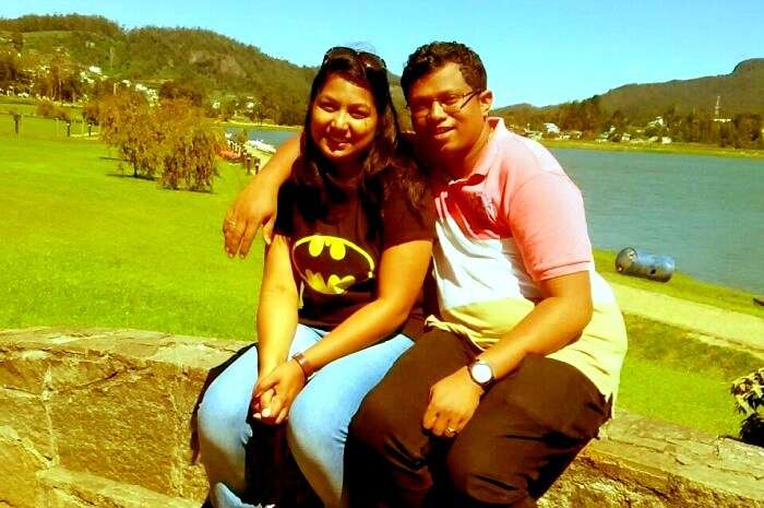 Arjun and his wife in Sri Lanka