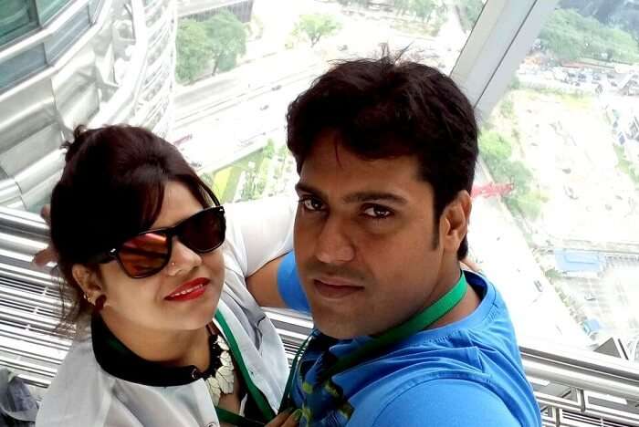 Ravi and his wife taking in a splendid view