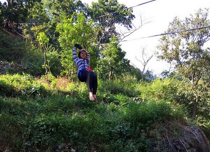 Tanisha doing Flying Fox in Lansdowne