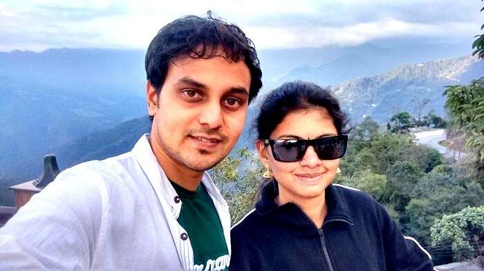 Sanjay and his wife in Gangtok