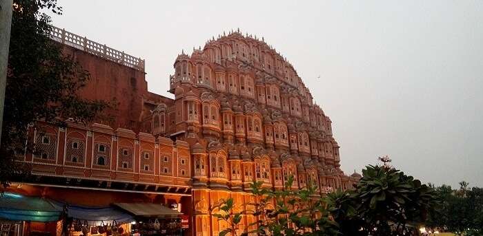 View of the Hawa Mahal in Jaipur