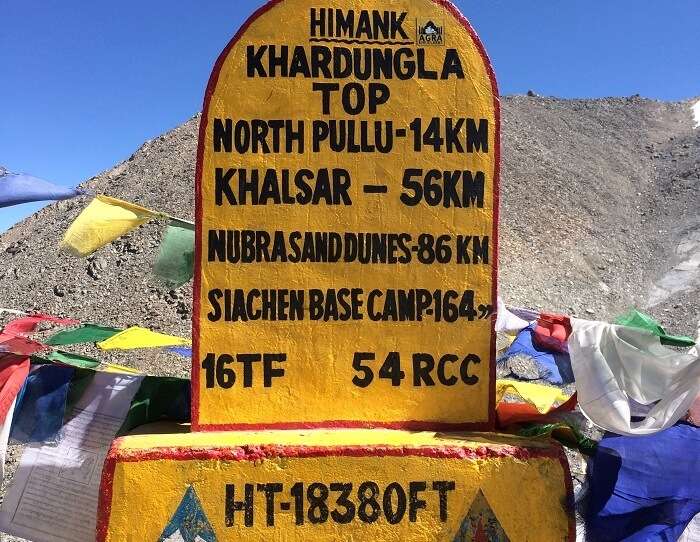 Manishs family at Khardung La in Ladakh