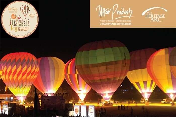 A snap of the Nightglows extravaganza at the Taj Balloon Festival in Agra