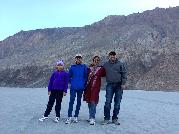 Manish and his family in Hunder