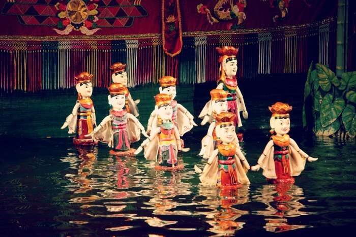 witnessing the delightful water puppet show