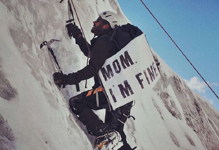 Jonathan Quiñonez mountain climbing in Bolivia