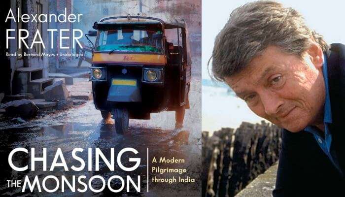 The book jacket and author of the book - Chasing The Monsoon