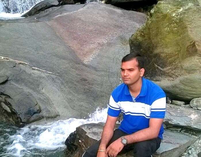 Dushyant at the waterfalls in Mcleodganj