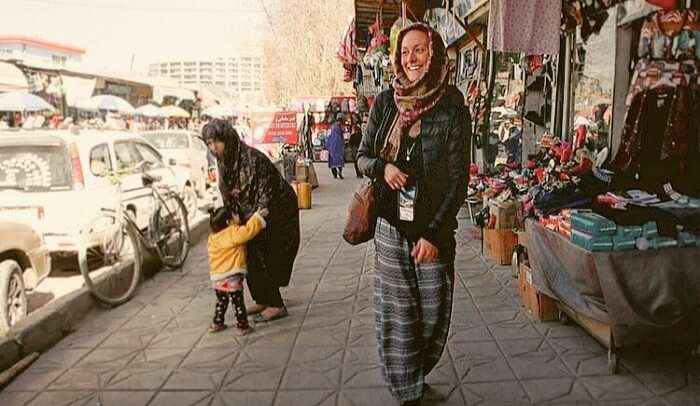 Cassie exploring the local market of Kabul