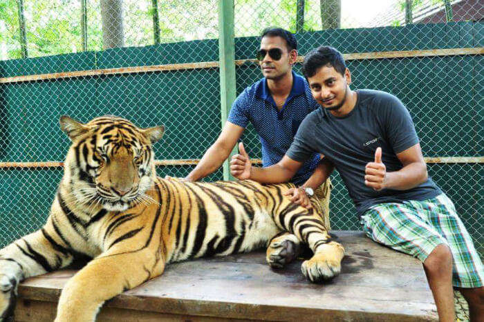 karthik & his friend at tiger kingdom cover