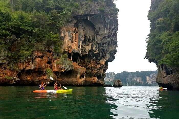 me and my friend kayaking on the 4 Island Tour