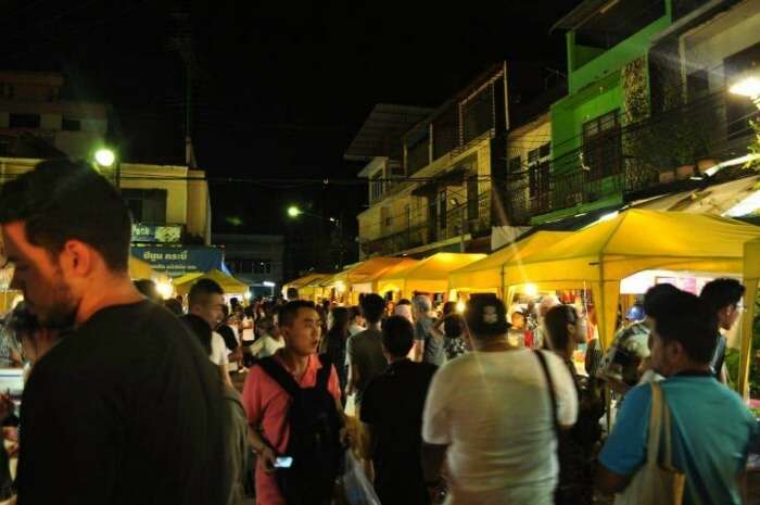 shopping for souvenirs and handicrafts in the market in Krabi