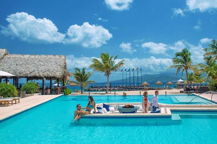 Couples at the Sandals La Source resort at Grenada