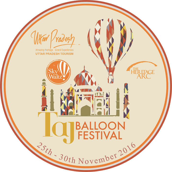 The official logo of the Taj Balloon Festival 2016
