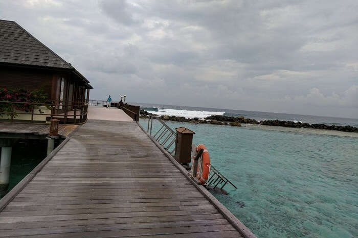 Stunning views of the ocean from water villas