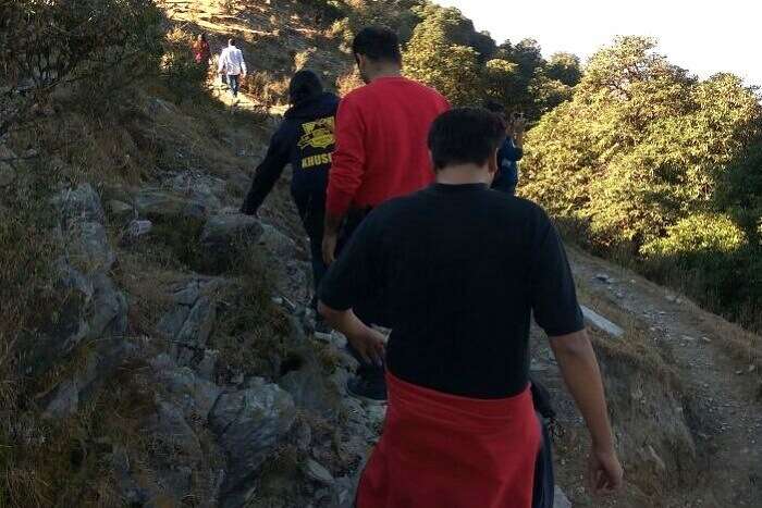 Group on a trekking adventure