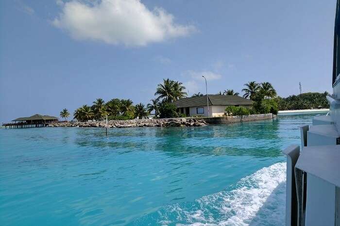 A sea-facing water villa by the ocean