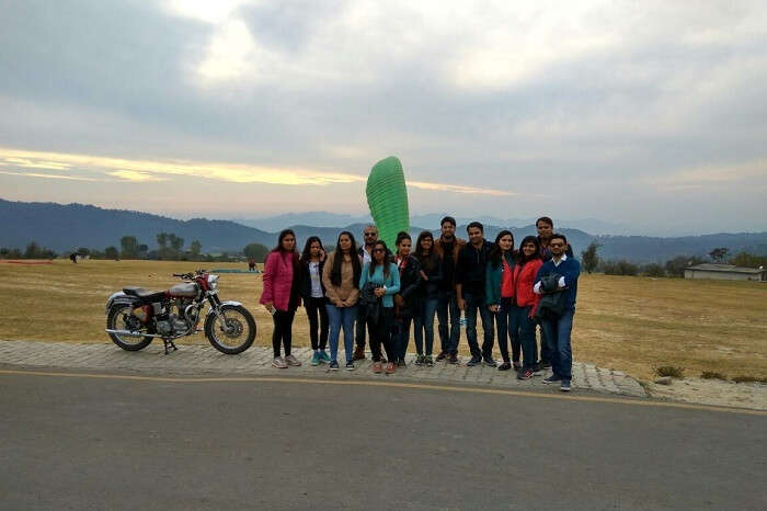 Group of friends enjoying adventure at a hill station