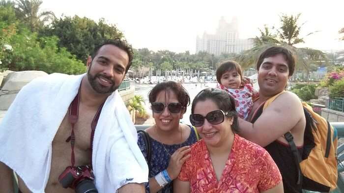 family enjoying watersports at Dubai Atlantis