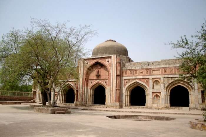 A view Jamali-Kamali mosque in Mehrauli area in Delhi