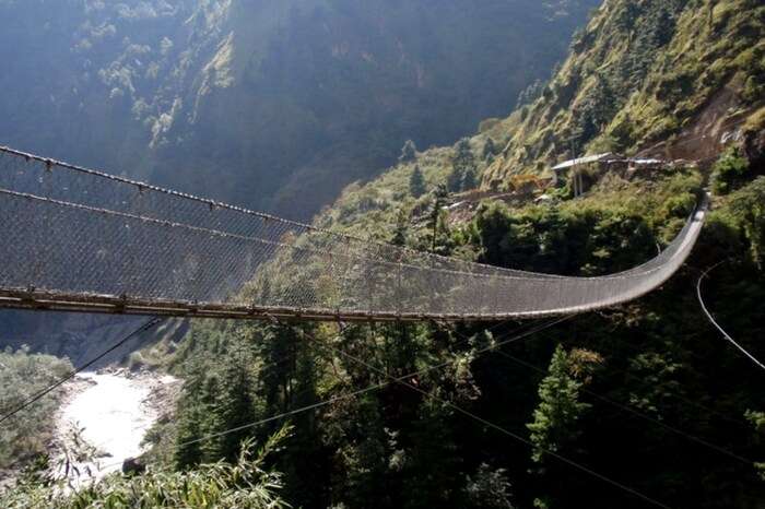 The breathtaking Hanging Bridge of Ghasa in Nepal
