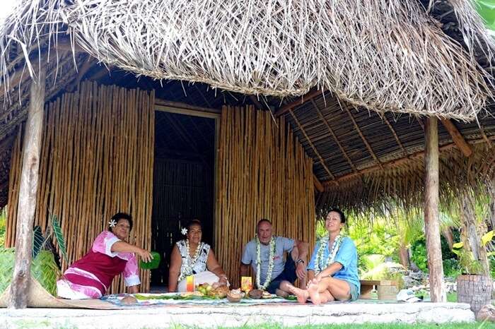 Travelers spending relaxing moments at a homestay