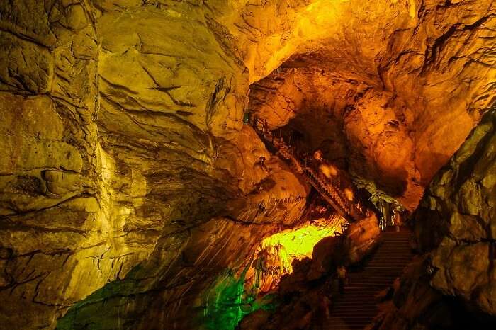 The colorful looking Borra Cave in Andhra Pradesh
