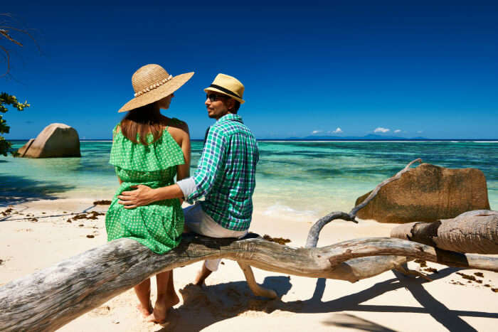 a couple on their honeymoon in seychelles