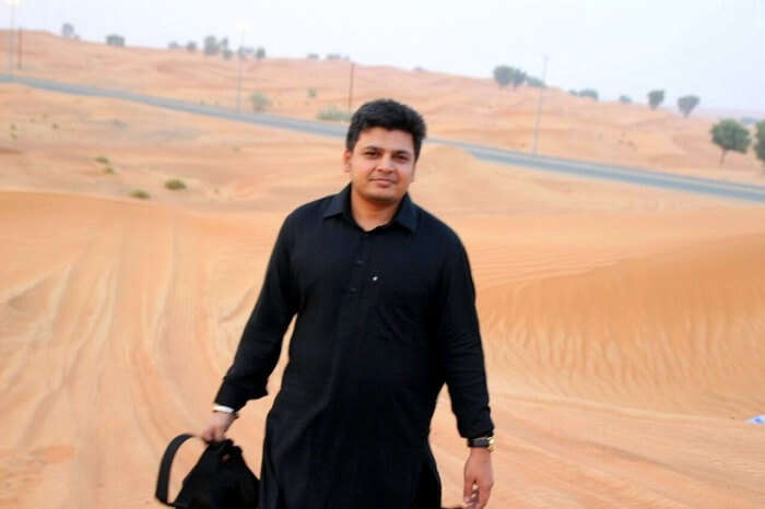 Parag at the Dubai Desert Safari