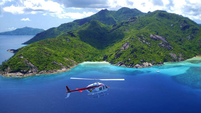 go on a helicopter tour in seychelles