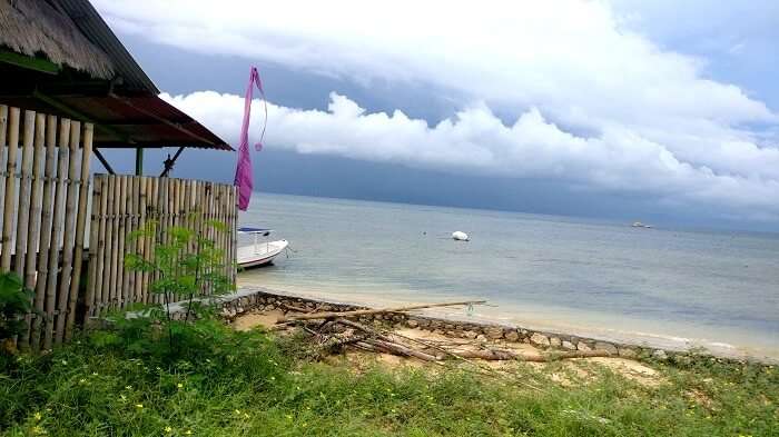 Clouds gathering over the beach in the evening