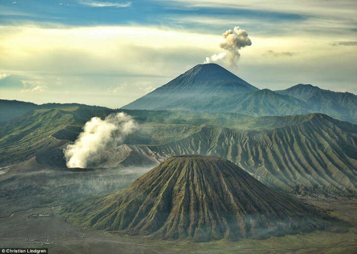 Mount Bromo, an active volcano in indonesia
