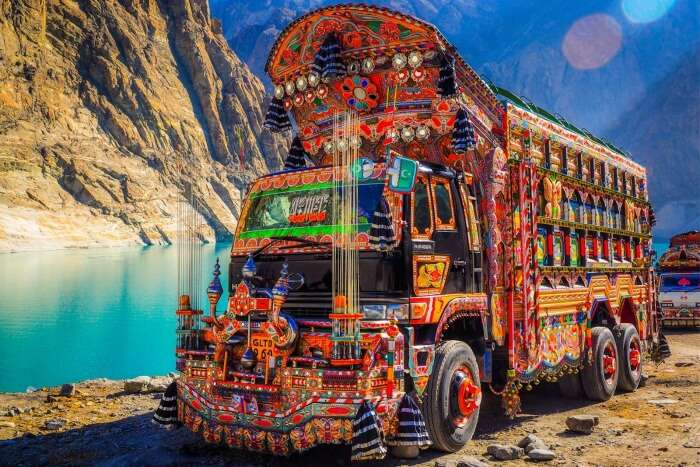 a decorated pakistani truck