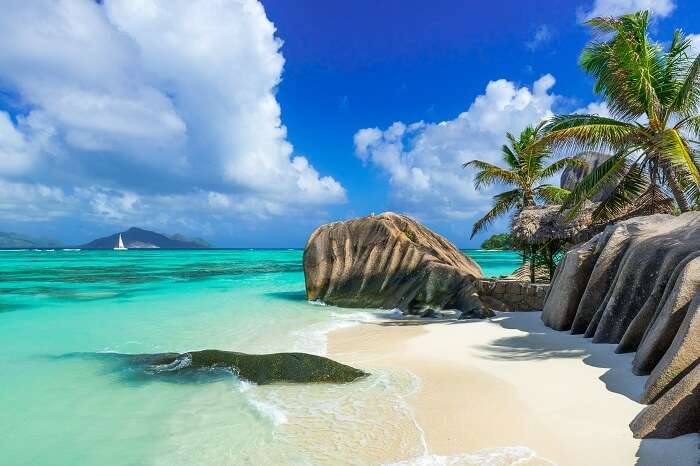 The white sand Anse Source D Argent at La Digue island