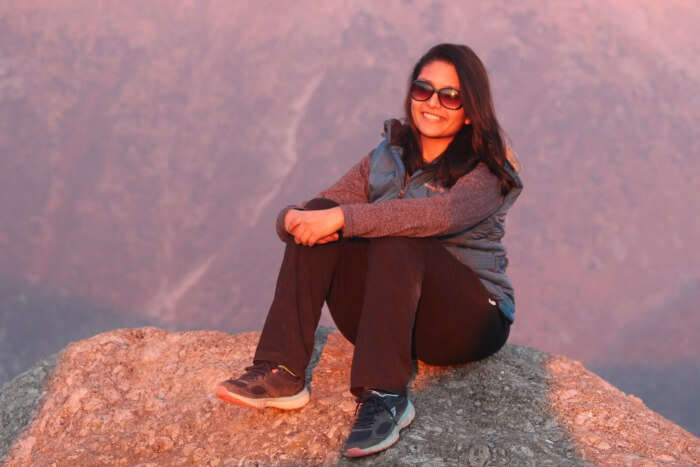 tejal viewing sunset form triund