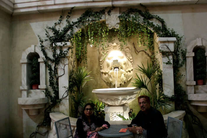 Dining at a restaurant in Dubai