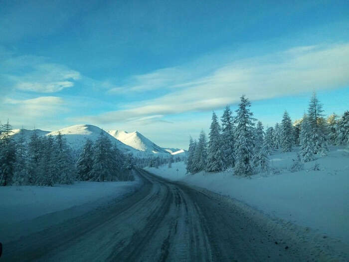 Snow on her way to her destination