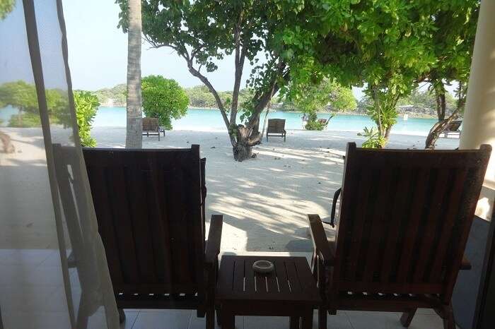Beach view room in Maldives