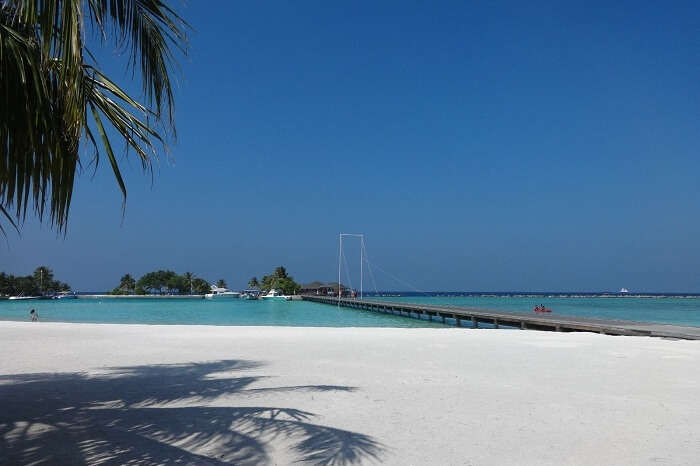 White sandy beach in Maldives