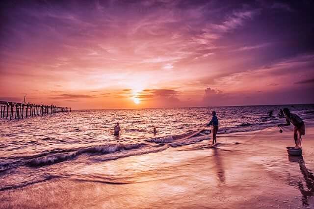 Alleppey beach in Kerala