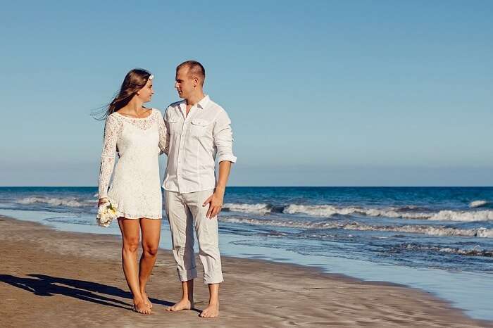 Honeymoon couple in Canary Island
