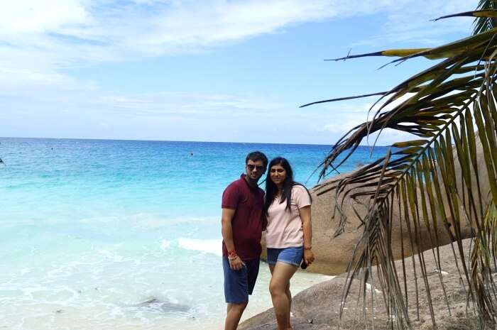 Keshav and his wife in Seychelles