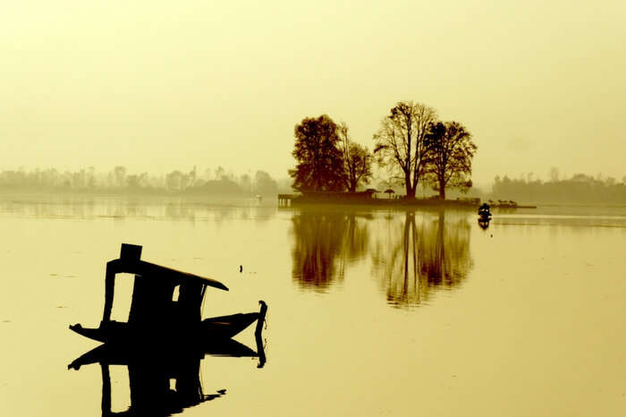 Dal Lake on a bright day in Kashmir