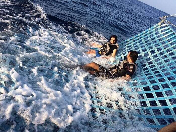 Mubashir and his wife enjoy the sunset cruise