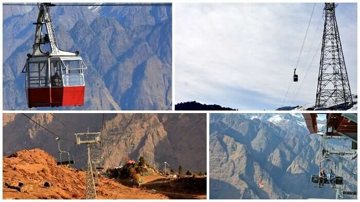 Collage showing Auli-Joshimath ropeway