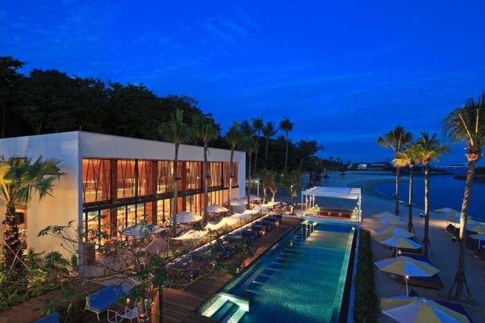 Pool view of Tanjong Beach Club in Singapore