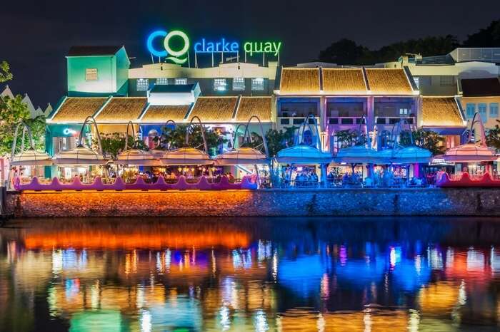 Clarke Quay by the waterside in Singapore