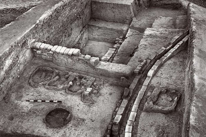 Ruins of the fire altars at Kalibangan